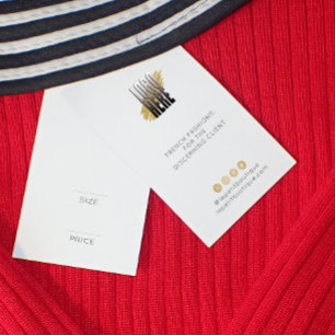 Modern White Clothing Price tag with logo