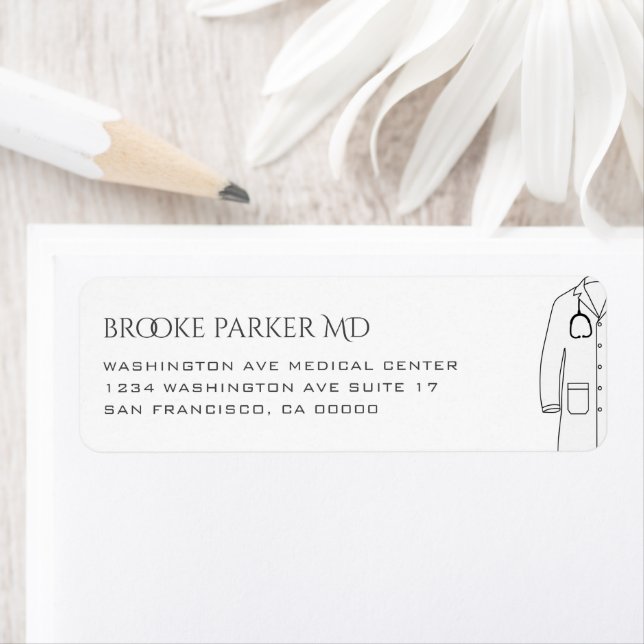 Modern White Coat Ceremony Doctor Office Label (Insitu)