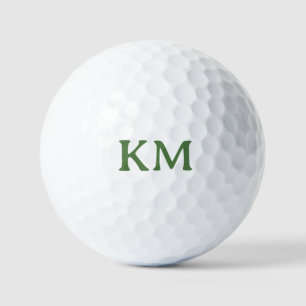 Modern White Color   Fern Leaf Monogram Initials Golf Balls
