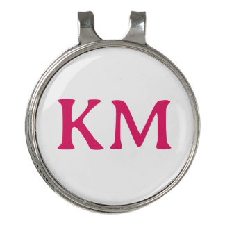 Modern White Color | Ruby Color Monogram Initials Golf Hat Clip