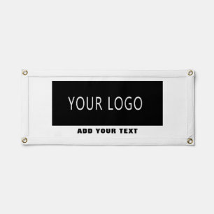 Modern White Company Business Logo Branded Pennant