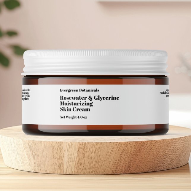 Modern white cosmetics jar label 1 x 7.25 (Creator Uploaded)
