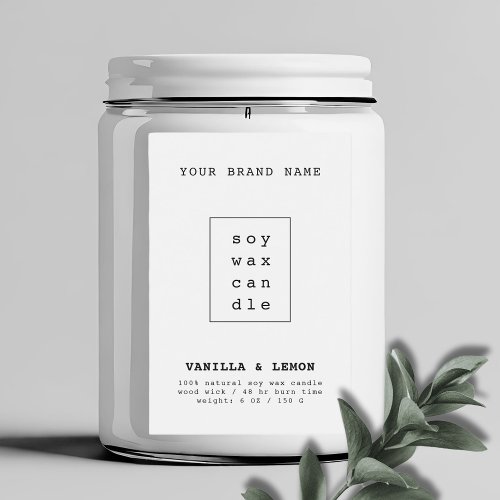 Modern white cosmetics packaging candle food label