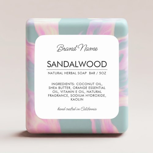 Modern white cosmetics soap ingredients label
