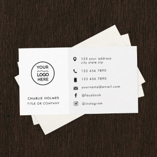 Modern White Custom Logo Business Card