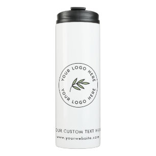 Modern White Custom Logo Business Corporate Thermal Tumbler