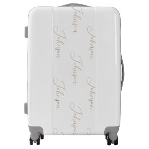 Modern White Custom Name Pattern Luggage
