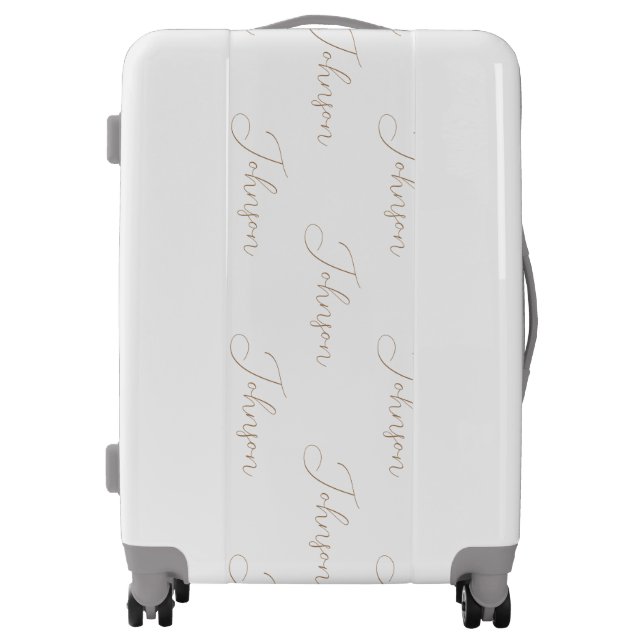 Modern White Custom Name Pattern Luggage (Front)