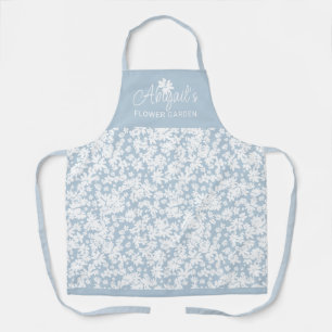 Modern White Daisy Pattern Gardening Custom Apron