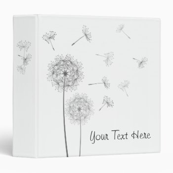 Modern White Dandelions Binder by timelesscreations at Zazzle