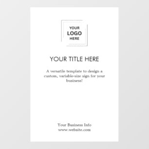 Modern White Design   Custom Business Logo Window  Cling