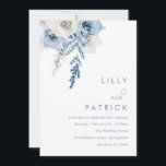 Modern White & Dusty Blue Wedding Invitation<br><div class="desc">Modern White & Dusty Blue Wedding Invitation

See matching collection in Niche and Nest Store

Many thanks</div>
