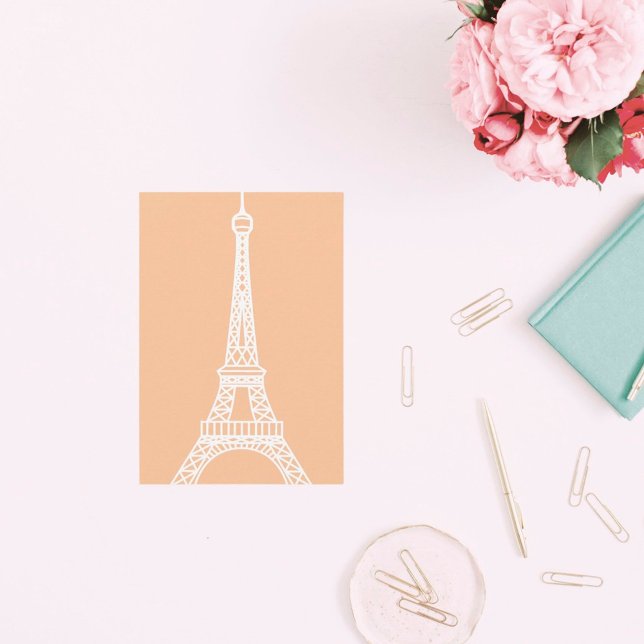Modern White Eiffel Tower Note Card (Creator Uploaded)