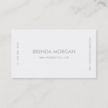 Modern White Elegant Coral Simple Minimal Blogger Business Card by busied at Zazzle