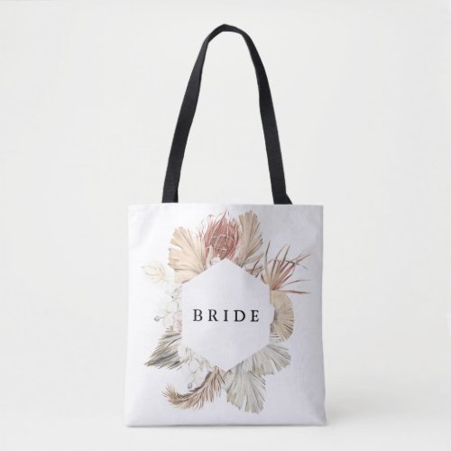 Modern White Elegant Pampas Grass Tropical Jungle Tote Bag