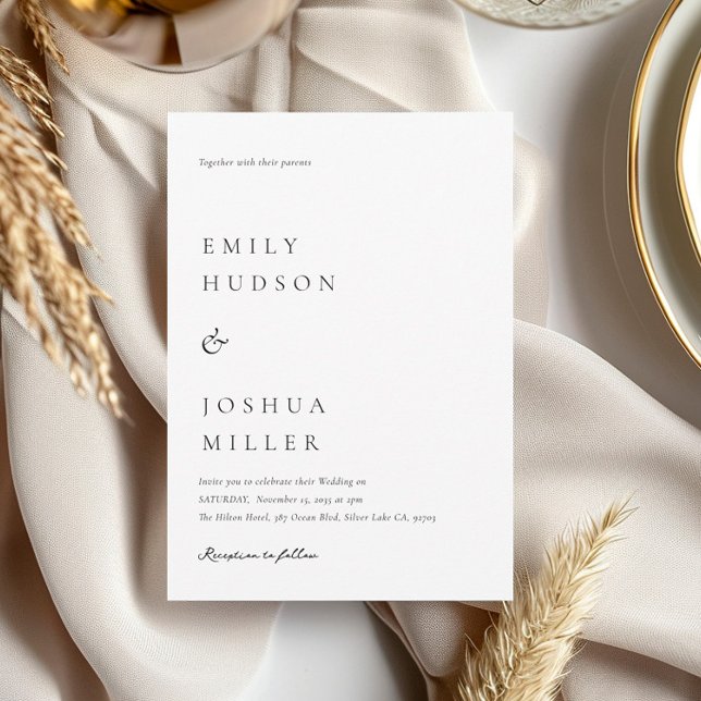 Modern White Elegant Wedding Invitation (Creator Uploaded)