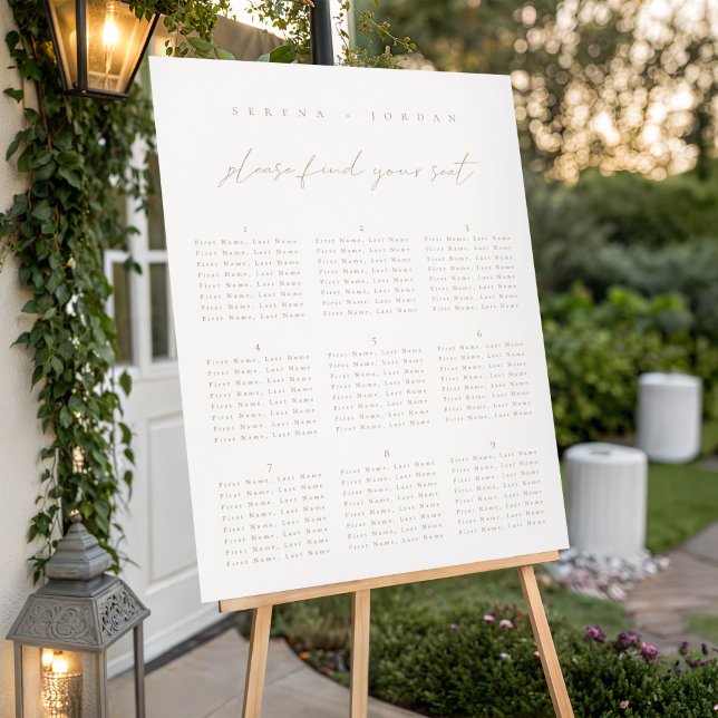 Modern White Elegant Wedding Seating Chart Foam Board (Modern White Elegant Wedding Seating Chart Foam Board)