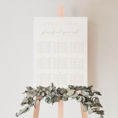 Modern White Elegant Wedding Seating Chart Foam Board