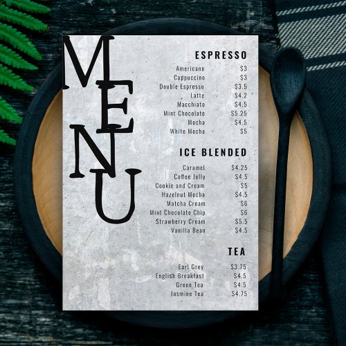 Modern White Eternity Bar Menu Petite Paper Co