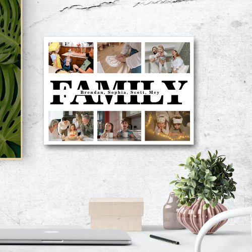 Modern White Family Photo Collage Acrylic Print
