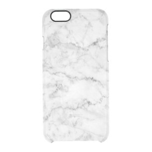 Modern White Faux Marble 3 Clear iPhone 6/6S Case