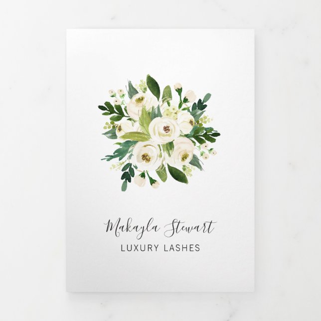 Modern White Floral Elegant Business Brochure (Cover)
