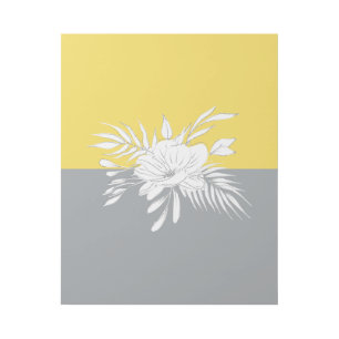 Modern White Floral on Colorblock Gallery Wrap
