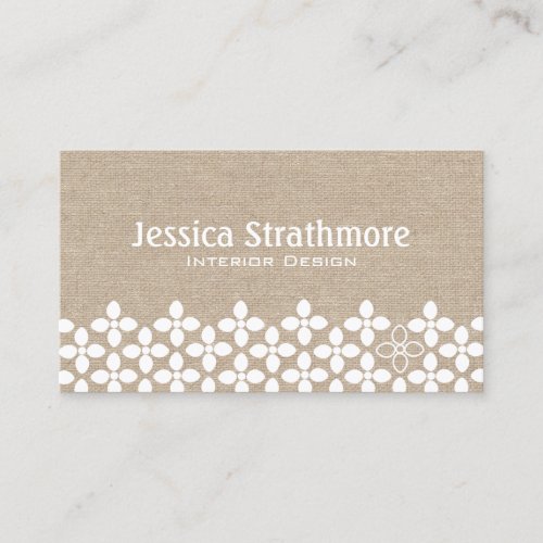 Modern White Flower Business Card