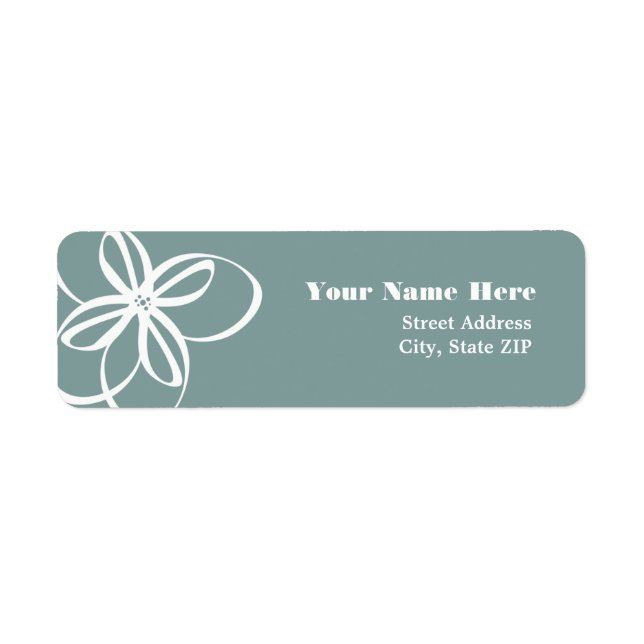 Modern White Flower Label (Front)