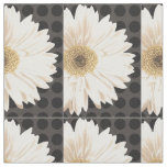 Modern White Flower Print Pattern Fabric