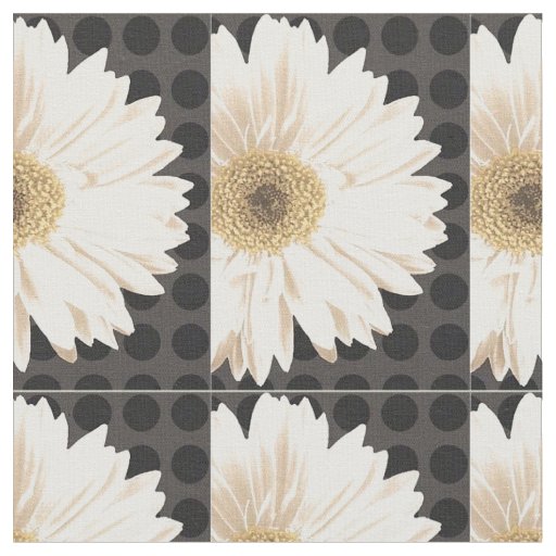 Modern White Flower Print Pattern Fabric