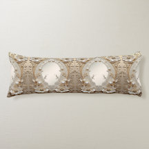Modern White Flowers Pearls Body Pillow