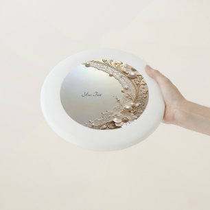 Modern White Flowers Pearls Frisbee