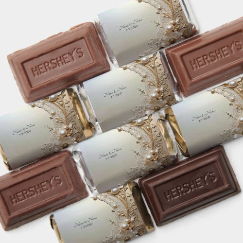 Modern White Flowers Pearls Hershey's Miniatures