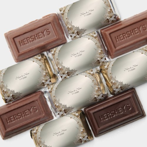 Modern White Flowers Pearls Hershey's Miniatures
