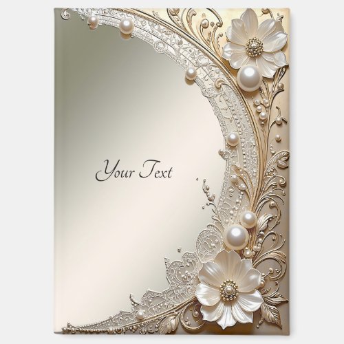 Modern White Flowers Pearls Magnet