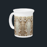 Modern White Flowers Pearls Porcelain Pitcher<br><div class="desc">Beautiful Modern White Flowers Pearls Porcelain Pitcher</div>