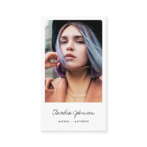 Modern white frame actor model singer dancer photo business card
