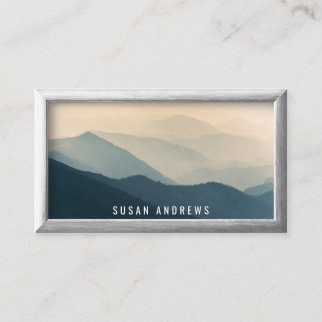 Modern white frame photographer your photo minimal business card (Front)