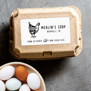 Modern White Fresh Eggs Vintage - Egg Carton Label