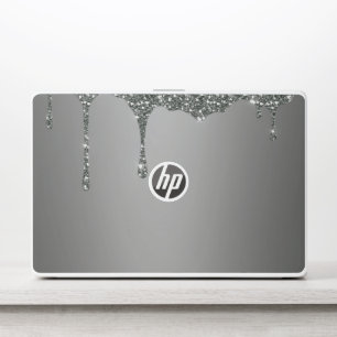 Modern White Glitter HP Laptop Skin