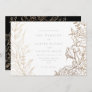 Modern White Gold Black Elegant Floral Wedding Invitation