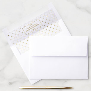 Modern White & Gold Foil Effect Wedding Envelope Liner
