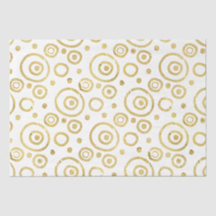 Modern White & Gold Glitter Hand Drawn Circle Tissue Paper