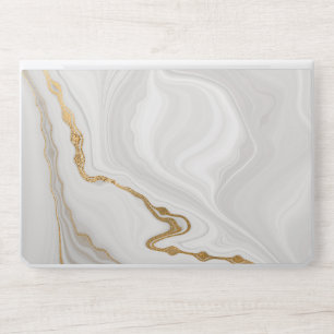 Modern White gold glitter Sparkles agate marble G1 HP Laptop Skin