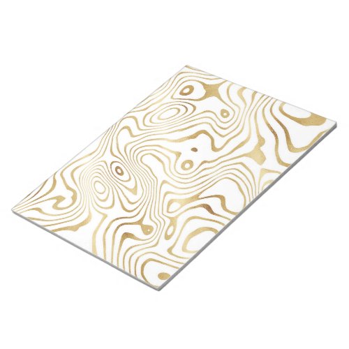 Modern White Gold Marble Abstract Notepad