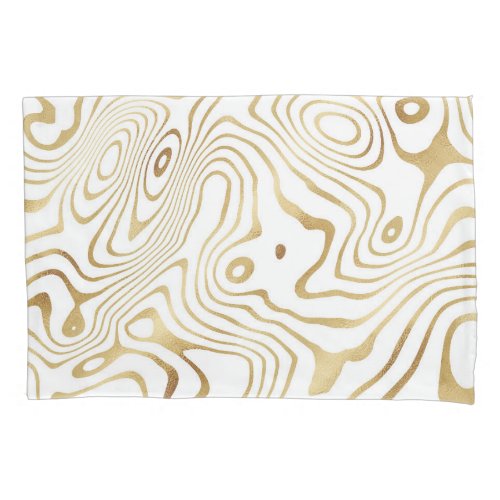 Modern White Gold Marble Abstract Pillow Case