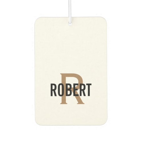 Modern white gold monogram name  air freshener