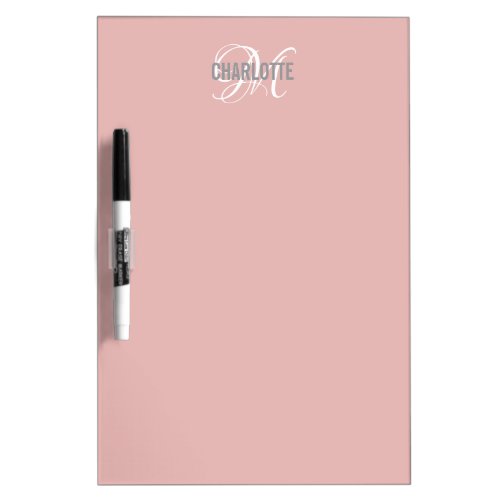 Modern white gold monogram name dry erase board