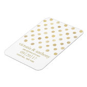 Modern White & Gold Polka Dots Save The Date Magnet (Left Side)